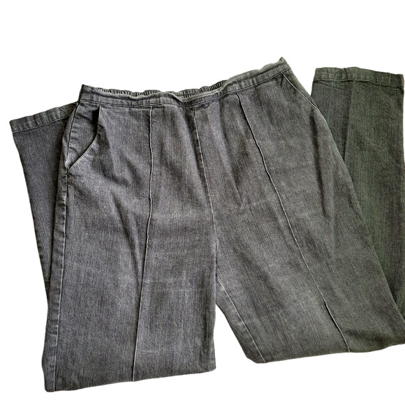 d & co| Black Elastic Waistband Womens Jeans Size L - Picture 1 of 5